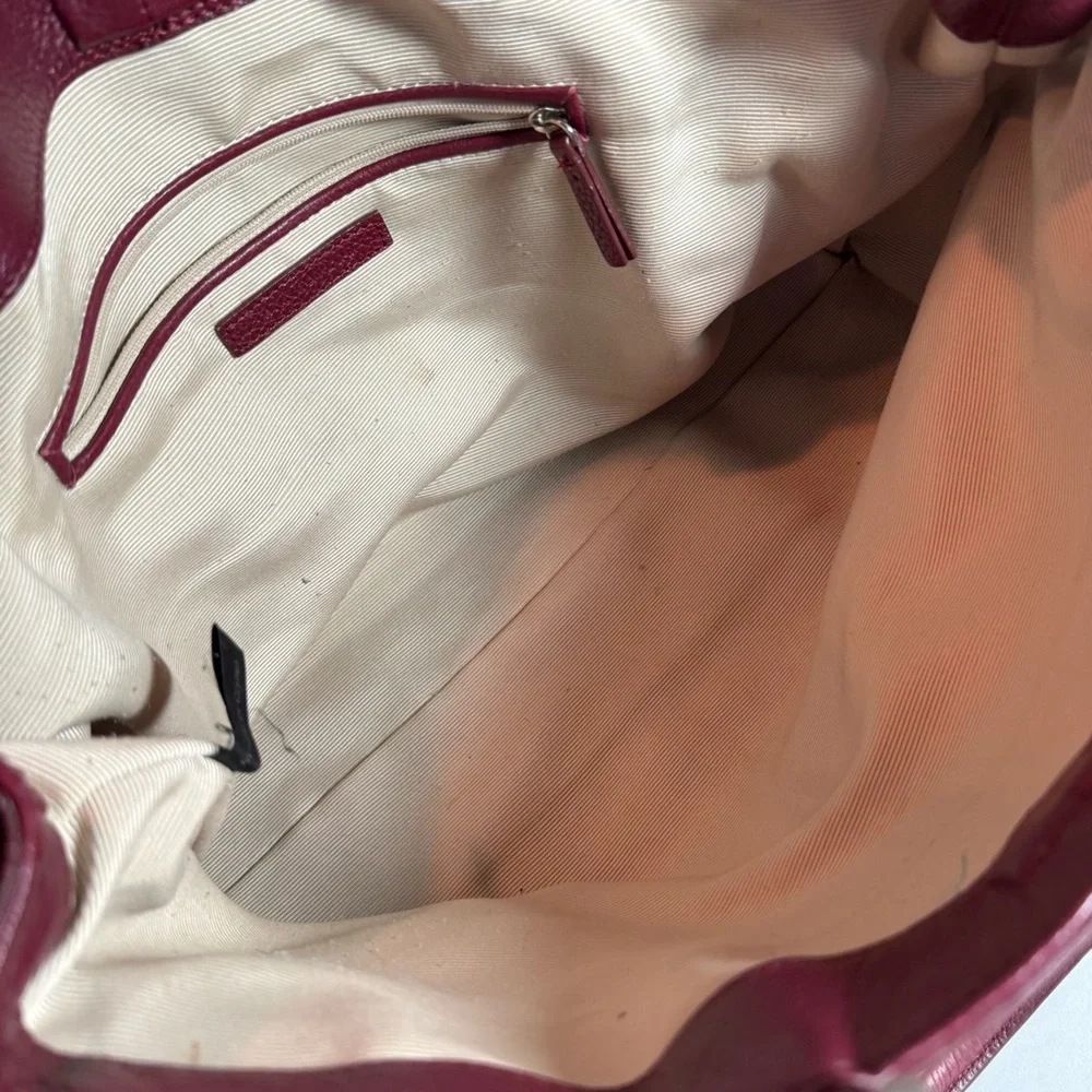 Vintage Leather Wine Red Maroon Purse Bag Ann Taylor